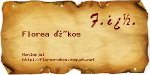 Florea Ákos névjegykártya